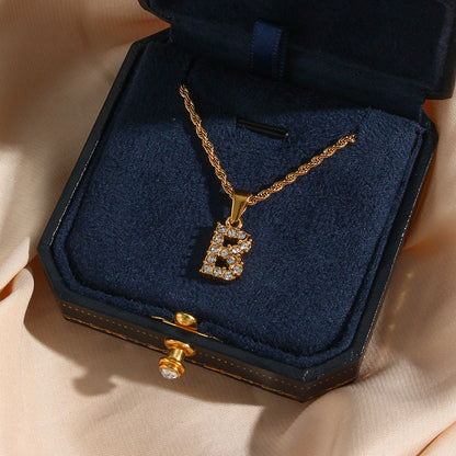 Maeve Letter Initial Diamante Collar