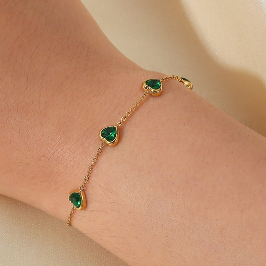 Francia Green Corazón Pulsera