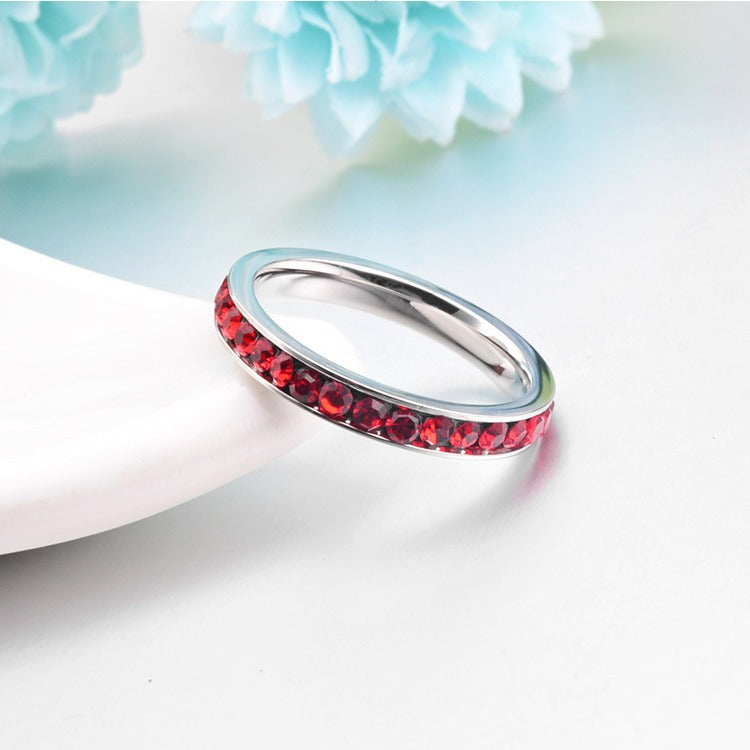 Rubí Eternity Band Anillo | Blanco Oro