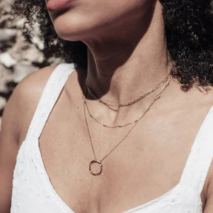 Open Circle Three Row Collar | Oro