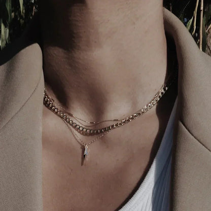 Flat Link Curb Chain Collar | Oro