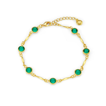 Esmeralda Link Chain Pulsera | Oro
