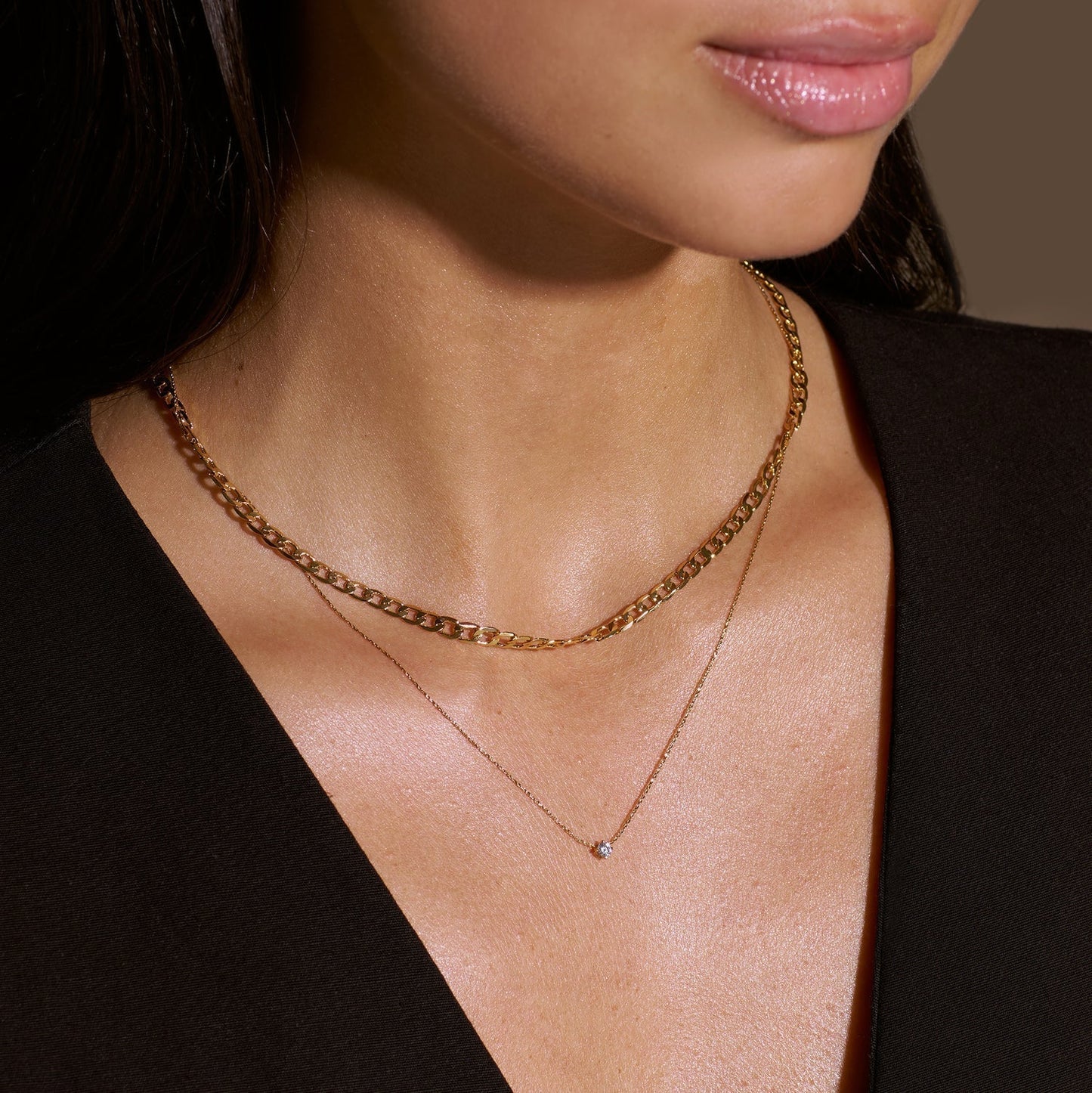 Flat Link Curb Chain Collar | Oro