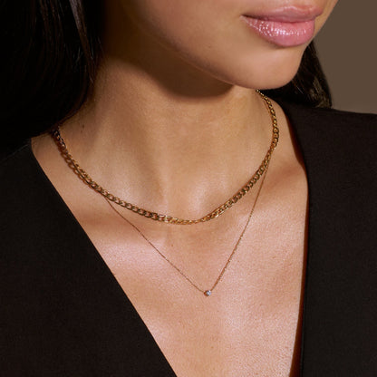 Flat Link Curb Chain Collar | Oro