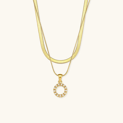 Fiona Layered Oro Initial Letter Collar