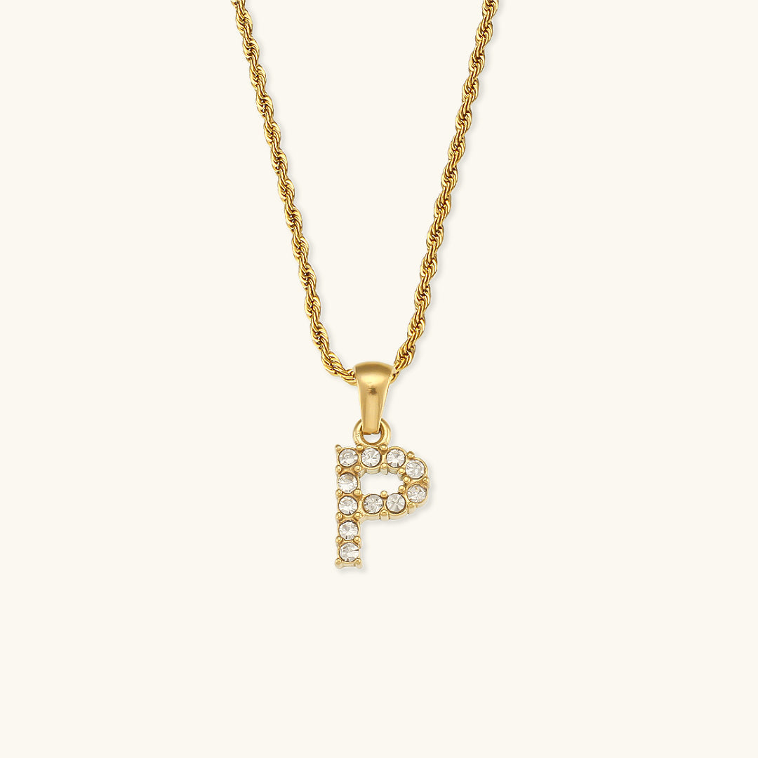 Maeve Letter Initial Diamante Collar