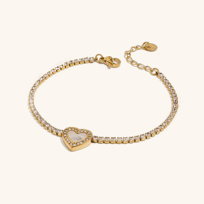 Cameron Diamante Pulsera Tenis Corazón