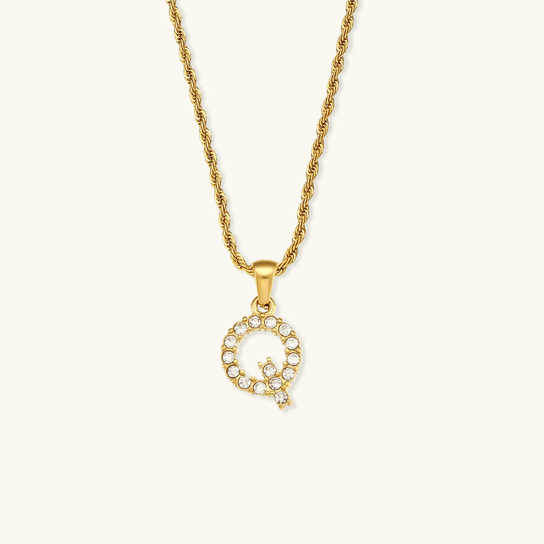 Maeve Letter Initial Diamante Collar