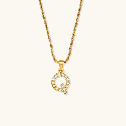 Maeve Letter Initial Diamante Collar