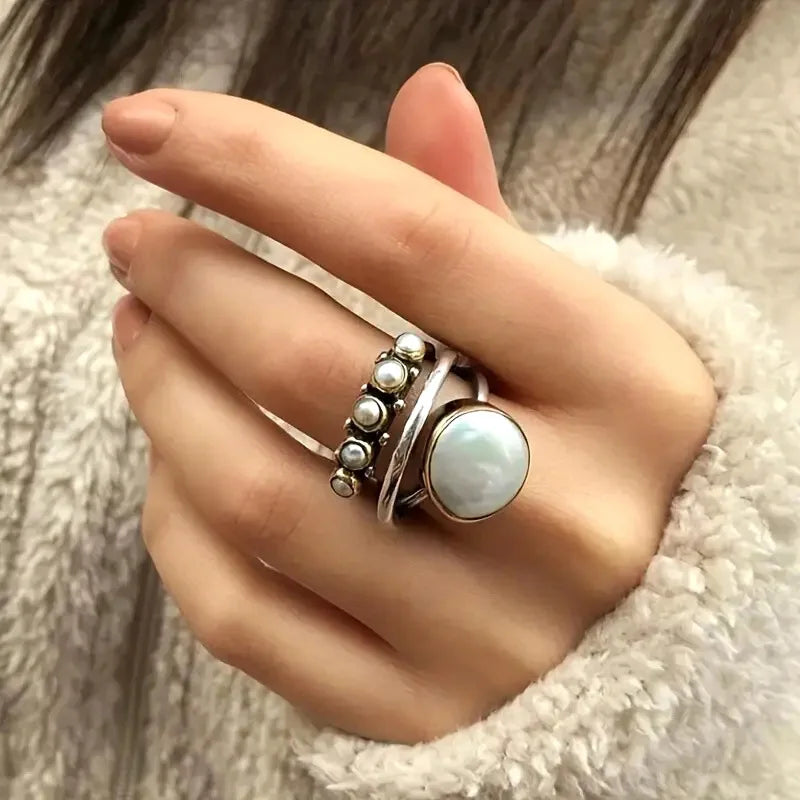 Perla Stacking Anillos Set