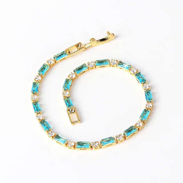 Natural Turquesa Piedra Pulsera | Oro