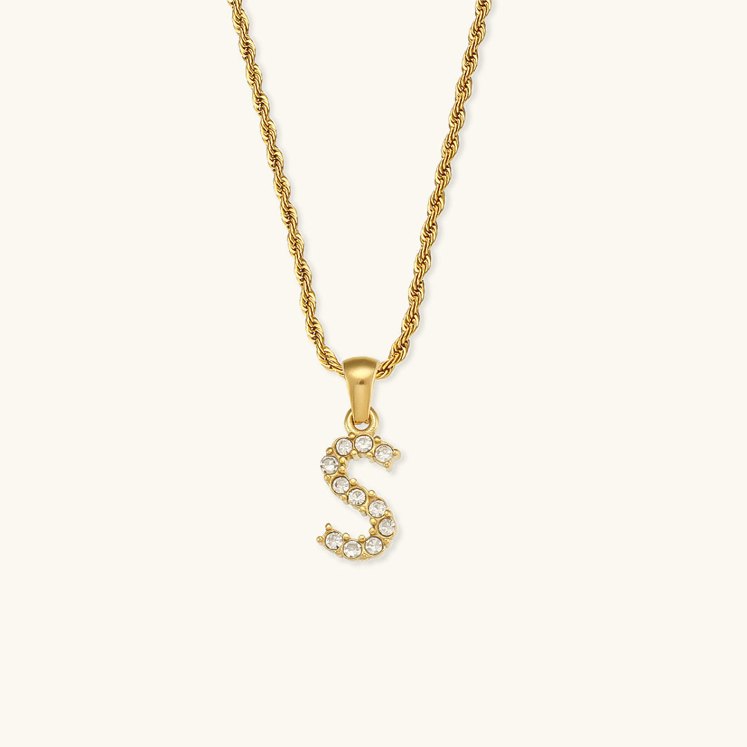 Maeve Letter Initial Diamante Collar