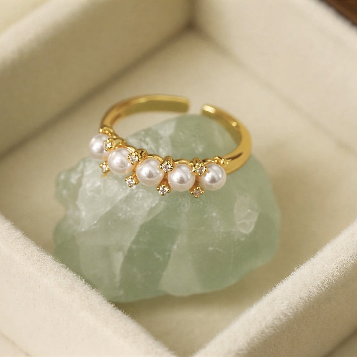 Five Perla Oro Anillo