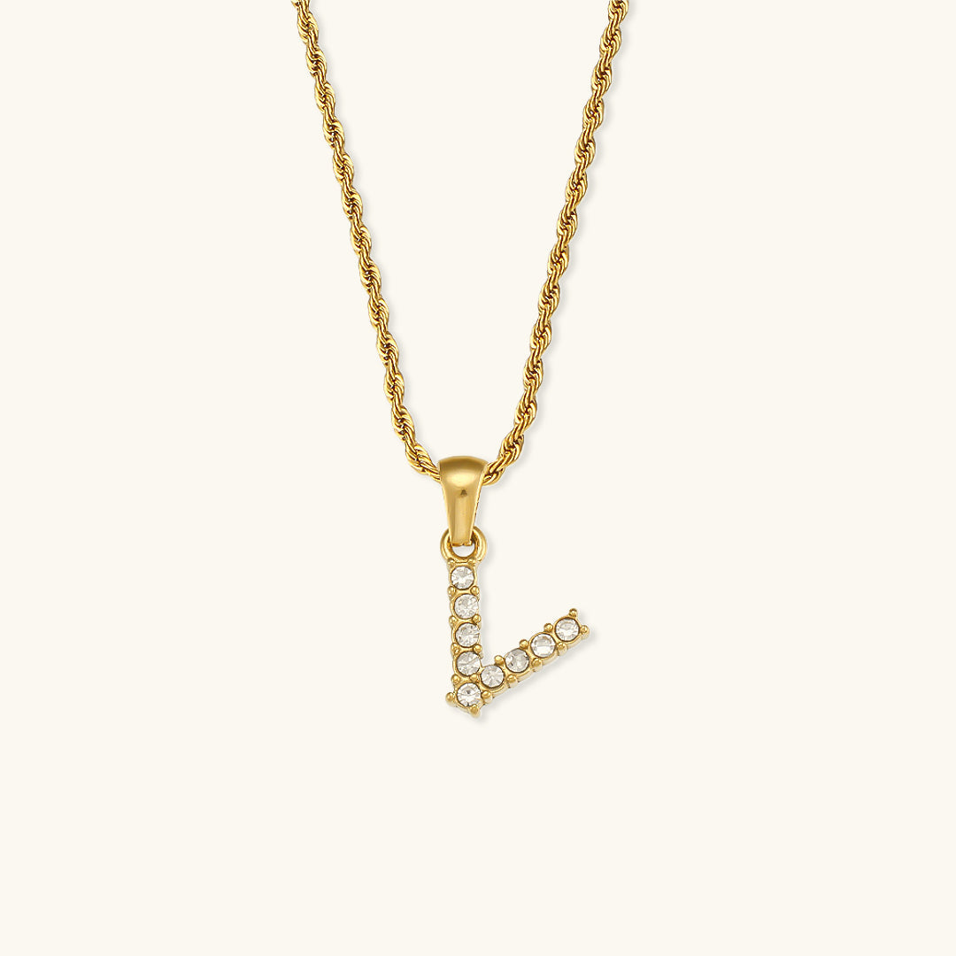 Maeve Letter Initial Diamante Collar