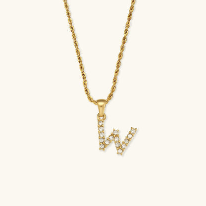 Maeve Letter Initial Diamante Collar