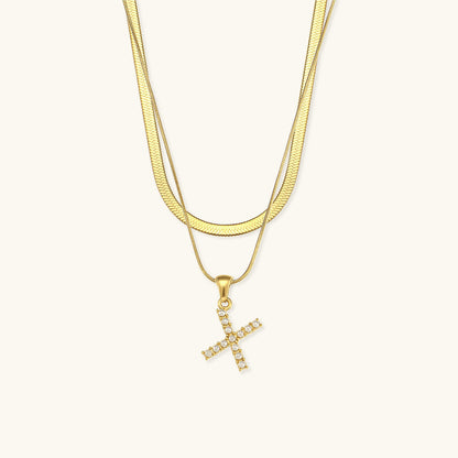 Fiona Layered Oro Initial Letter Collar