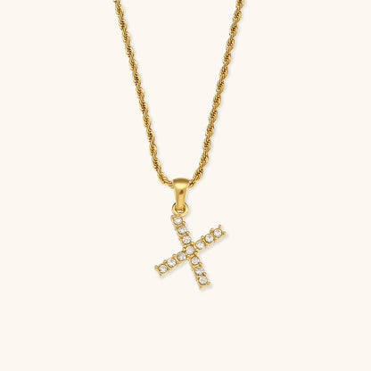Maeve Letter Initial Diamante Collar