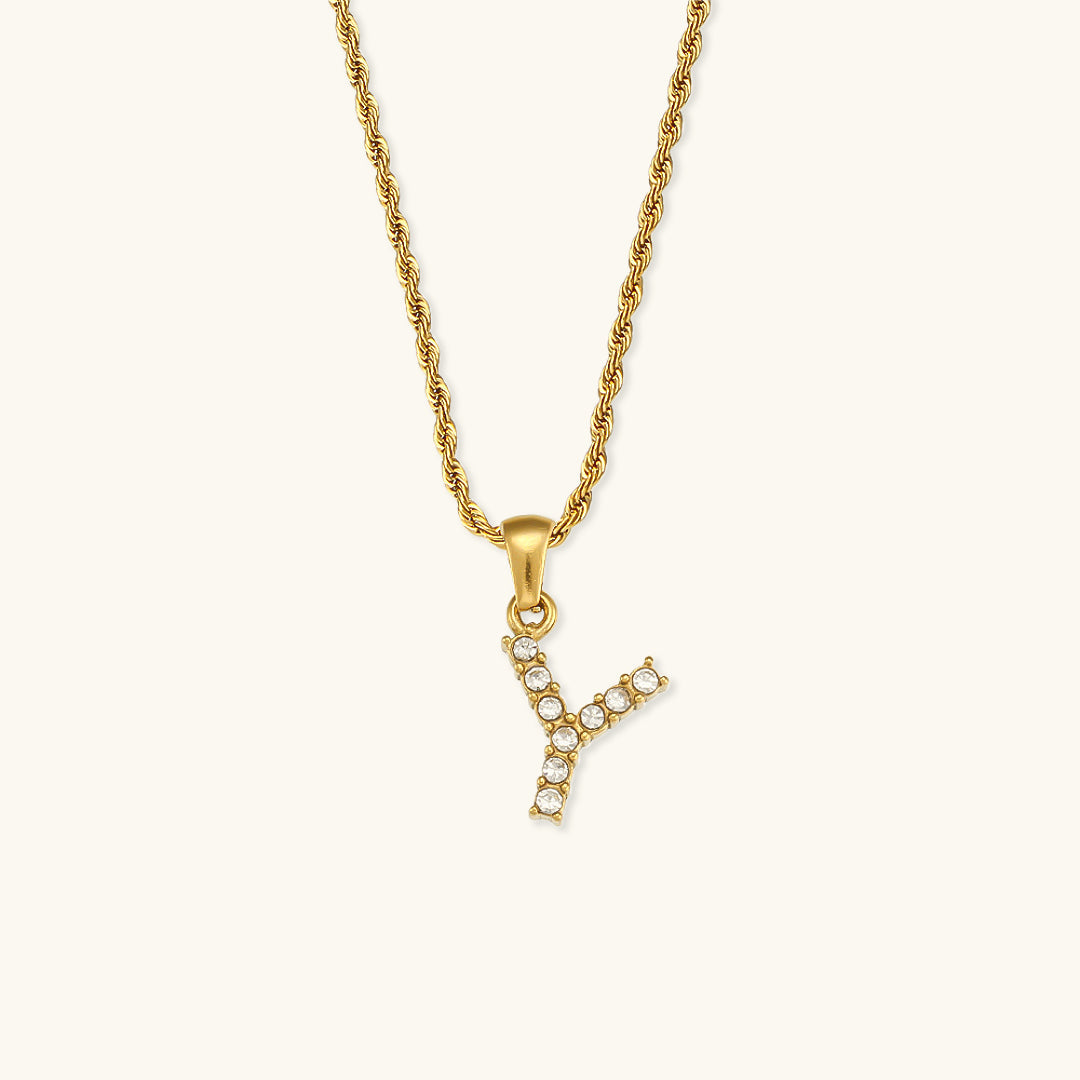 Maeve Letter Initial Diamante Collar