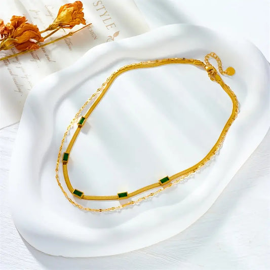 Sister Gem Double-Layer Retro Collar | Oro