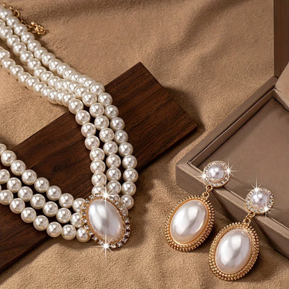Vintage Perla Strand Set de Joyas