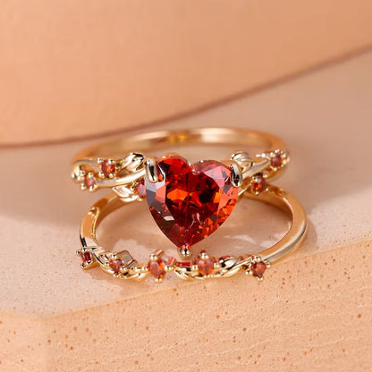 Redvine Corazón Accent Set de Anillos | Oro