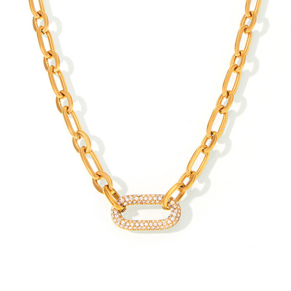 Paved Chunky Chain Link Set de Joyas | Oro