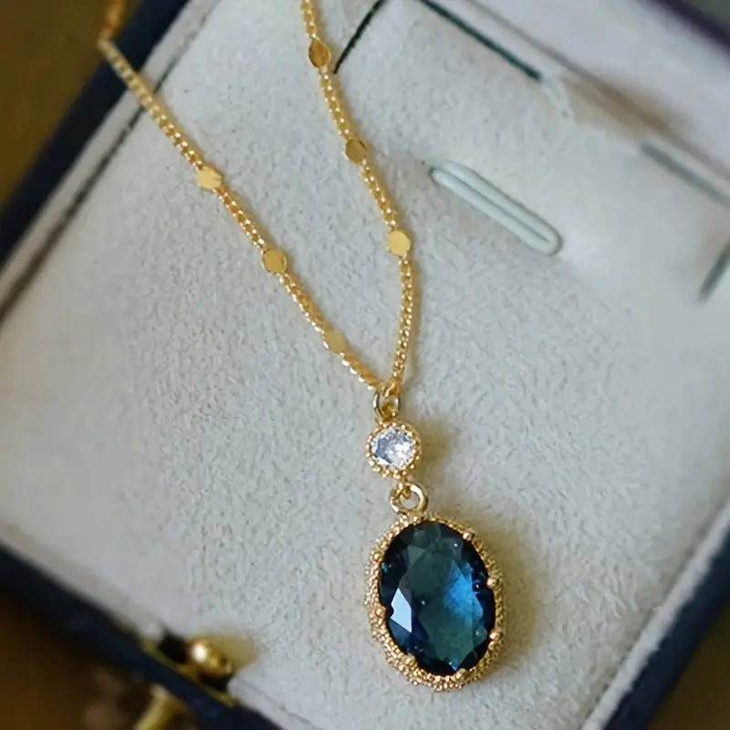 Oro Zafiro Oval Drop Collar