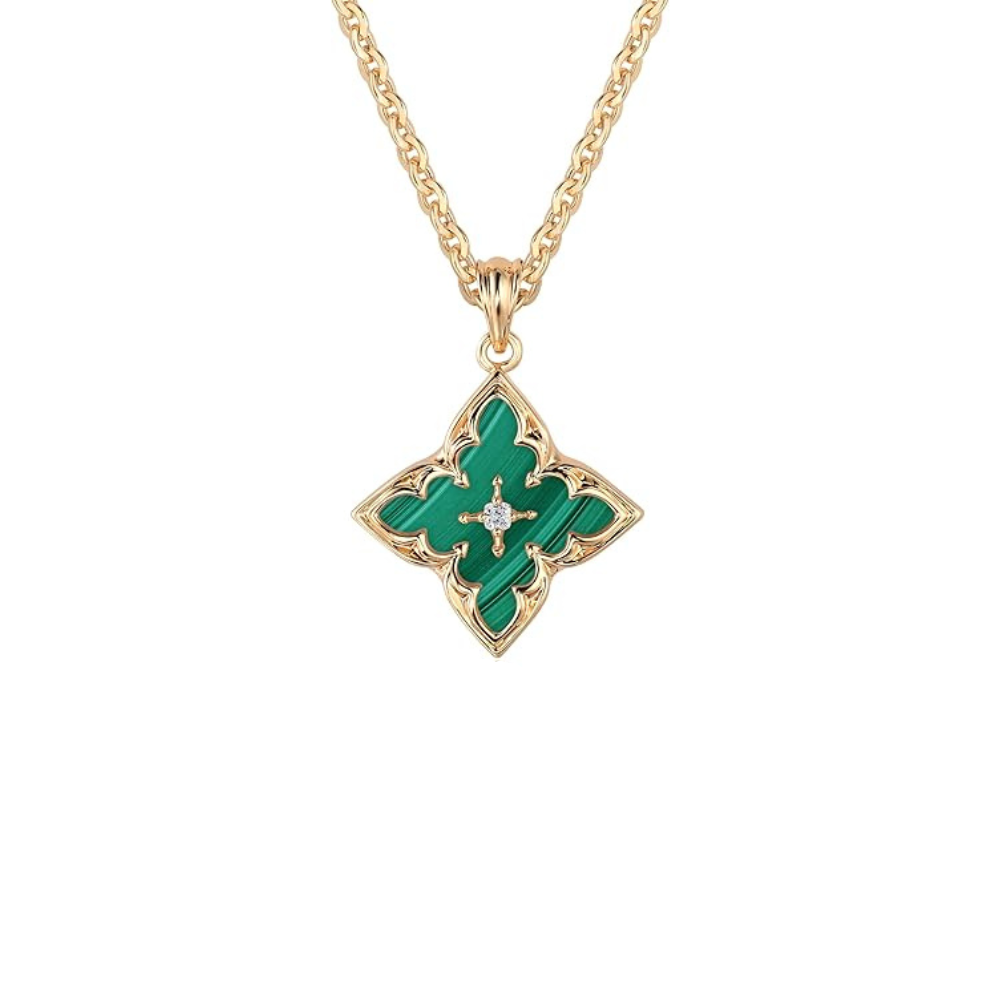 Esmeralda Clover Pendant Collar | Oro