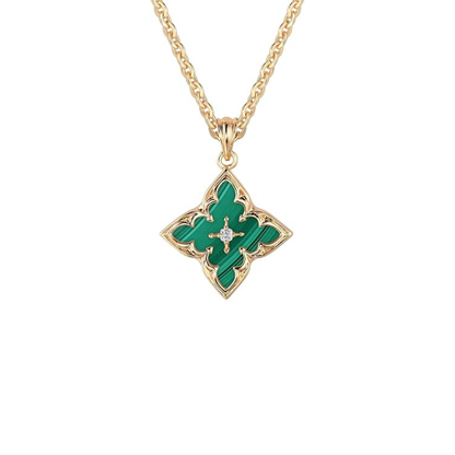 Esmeralda Clover Pendant Collar | Oro