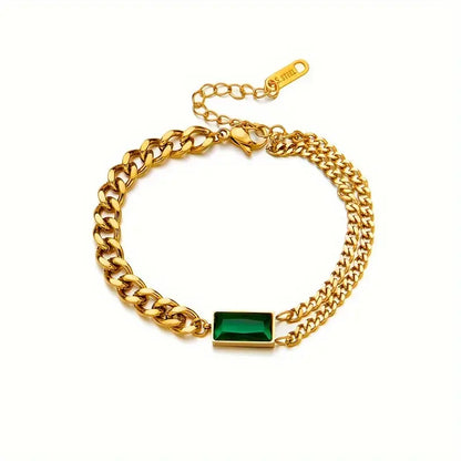 Oro Esmeralda Bar Chain Pulsera