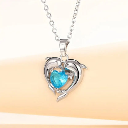 Oceanheart Twins Collar | Blanco Oro
