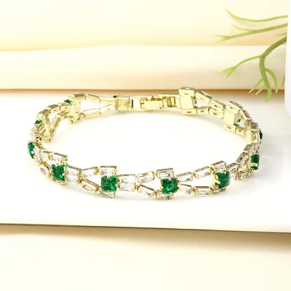 Verde Link Pulsera Tenis | Oro
