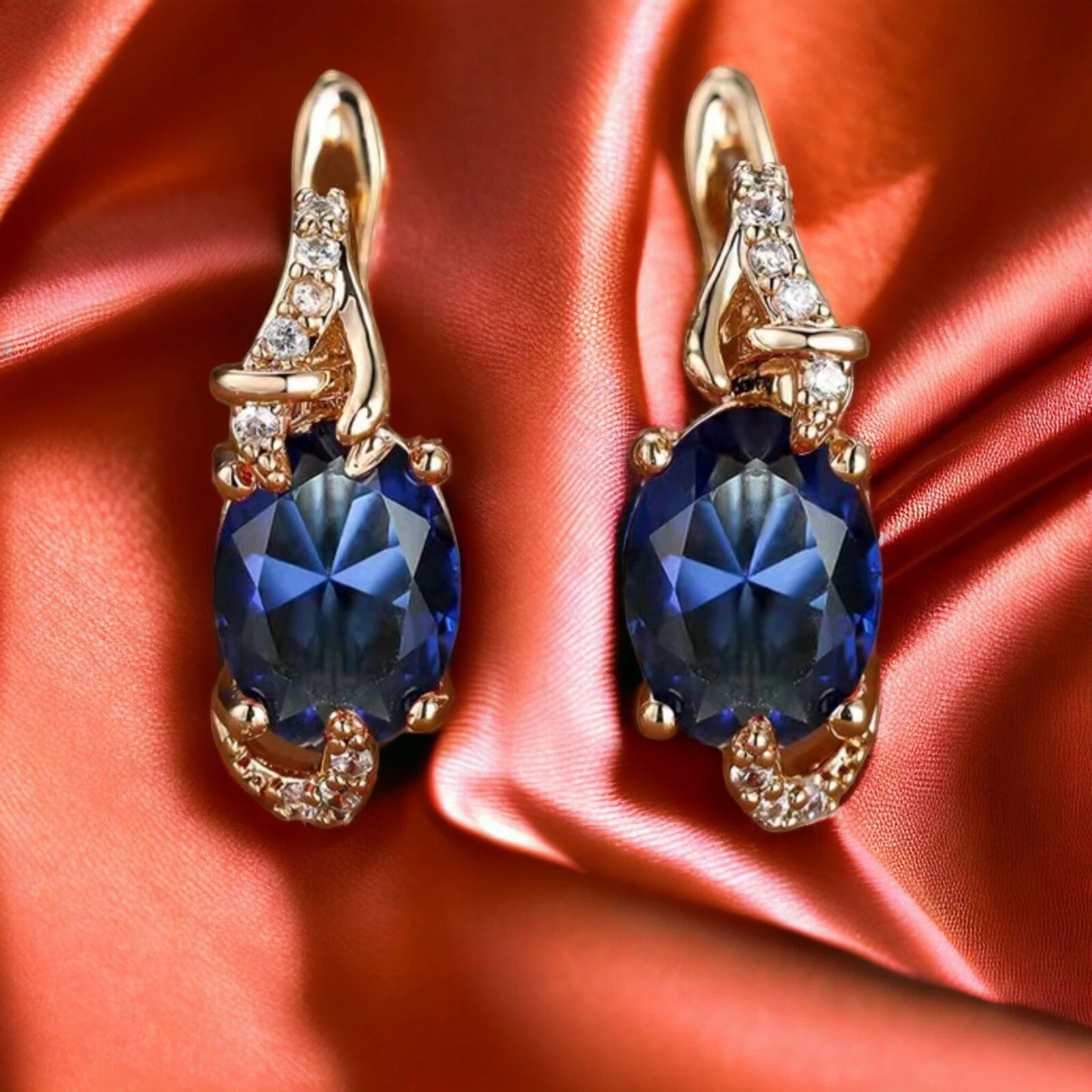 Royal Midnight Aretes Colgantes | Oro