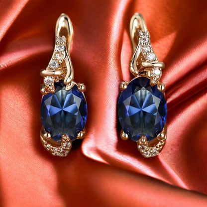 Royal Midnight Aretes Colgantes | Oro