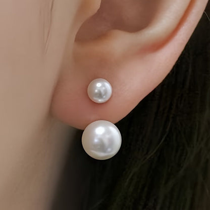 Double Perla Statement Aretes