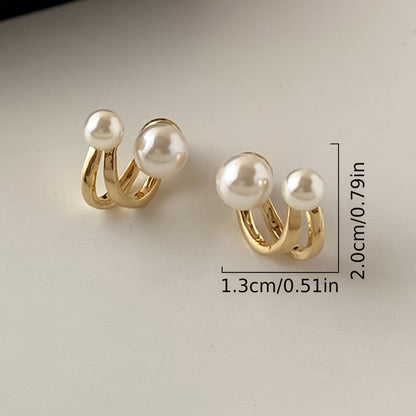 Double Perla Statement Aretes
