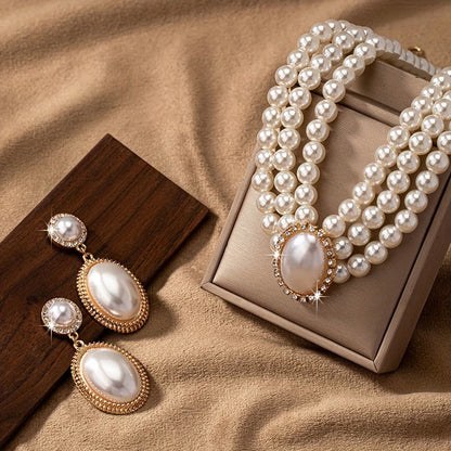 Vintage Perla Strand Set de Joyas