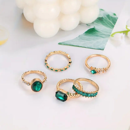 Oro Esmeralda Set de Anillos