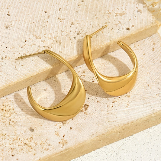 Sculpted Crescent Aretes de Aro | Oro