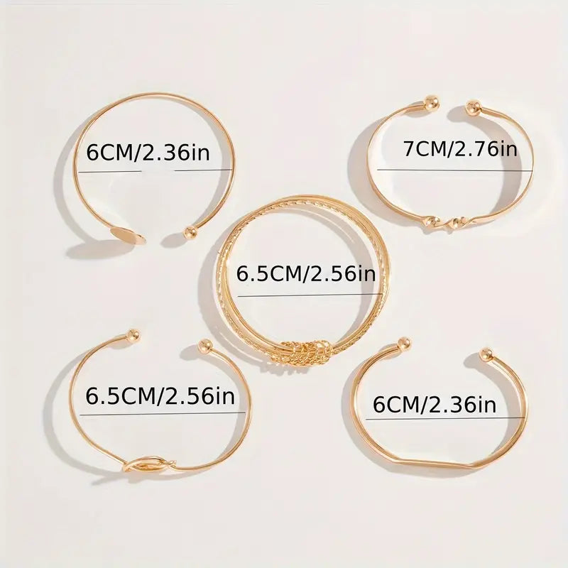 Knotted Elegance Set de Pulseras | Oro