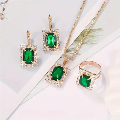Sylvara Greenveil Set de Joyas | Blanco Oro