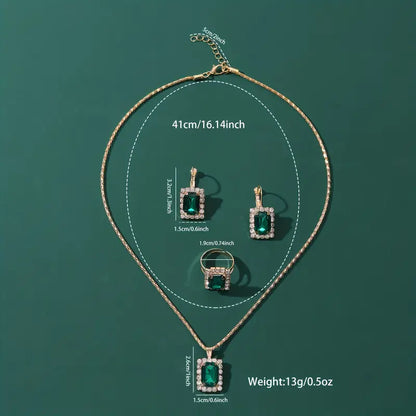 Sylvara Greenveil Set de Joyas | Blanco Oro