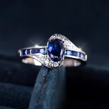 Zafiro Flow Anillo | Blanco Oro