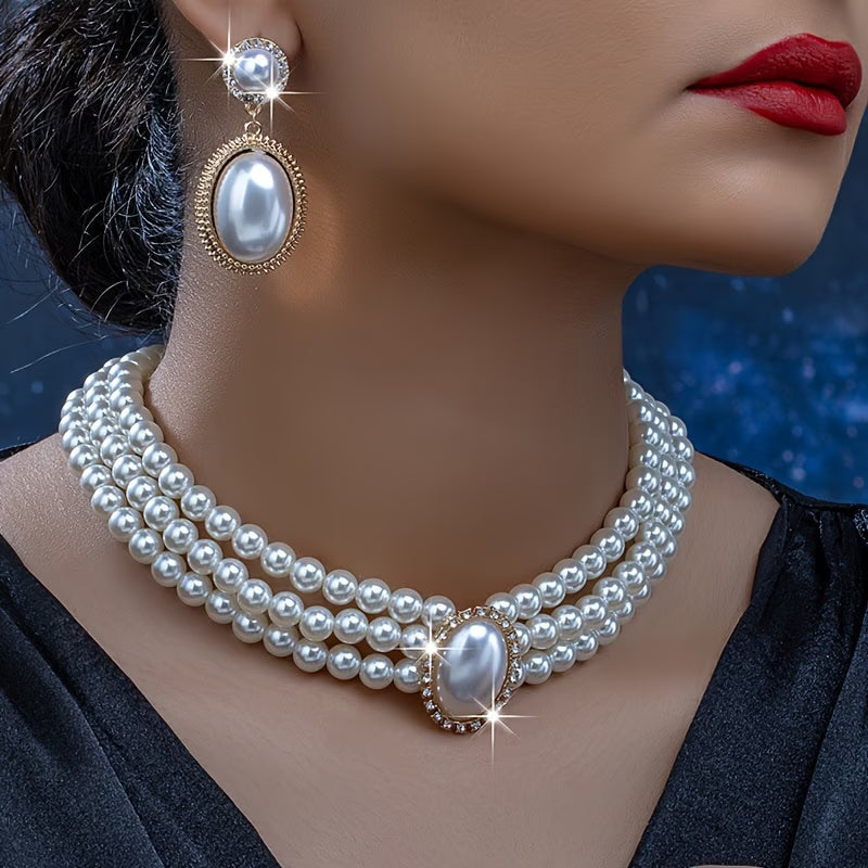 Vintage Perla Strand Set de Joyas