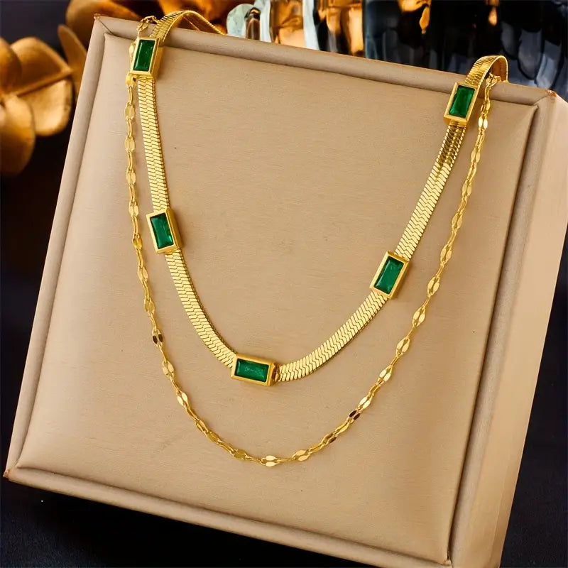 Sister Gem Double-Layer Retro Collar | Oro
