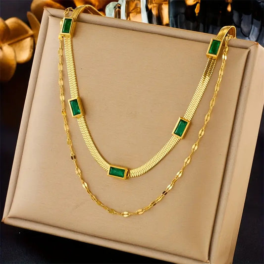 Sister Gem Double-Layer Retro Collar | Oro