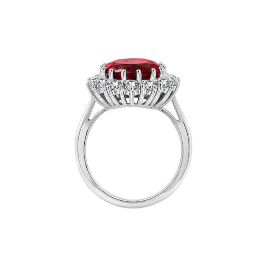 Scarlet Crown Rubí Anillo | Blanco Oro