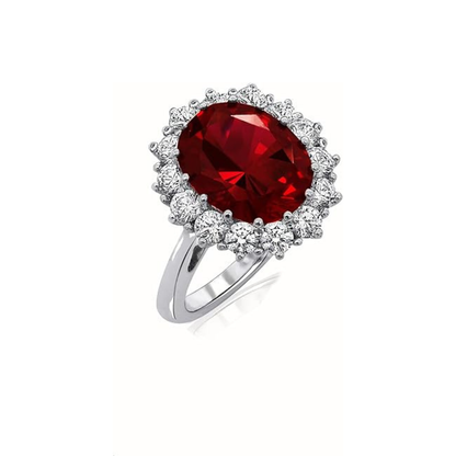 Scarlet Crown Rubí Anillo | Blanco Oro