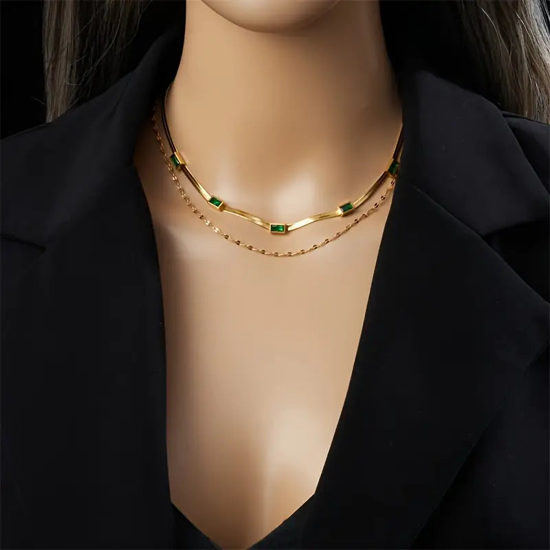 Sister Gem Double-Layer Retro Collar | Oro