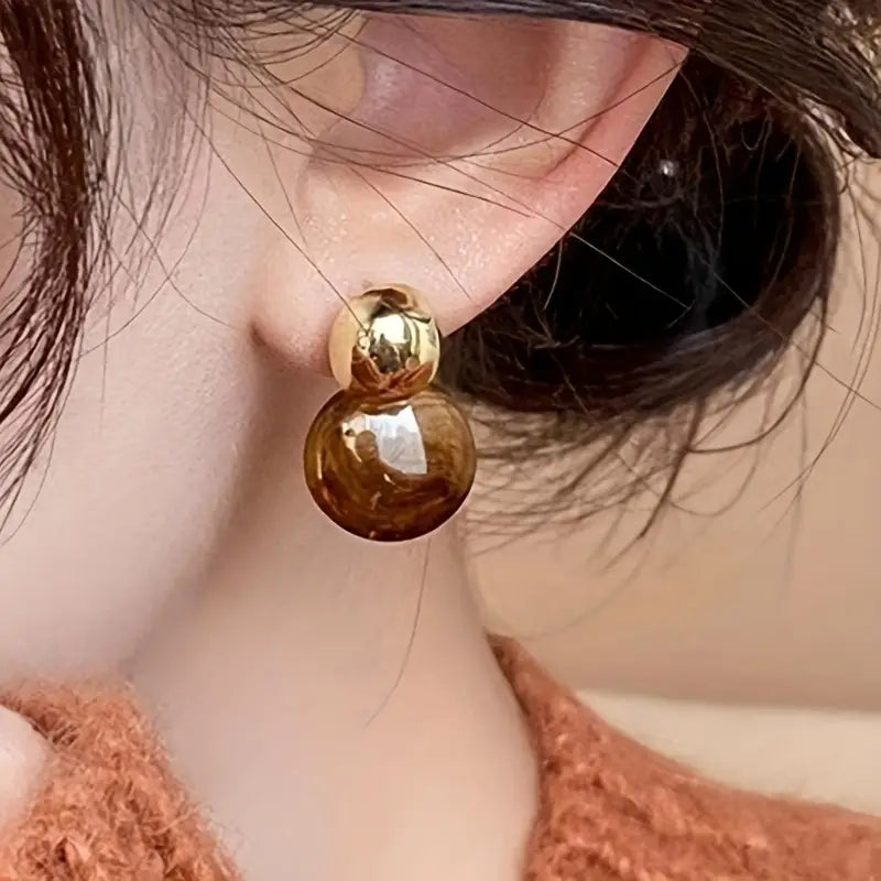 Aurélie Amber Aretes Colgantes | Oro